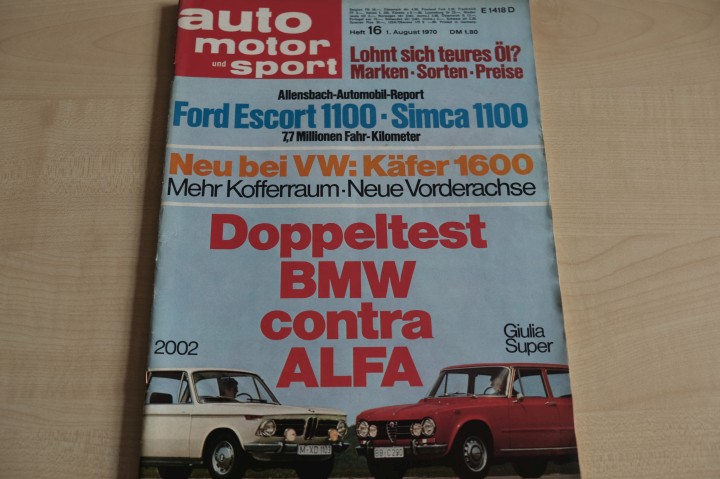 Deckblatt Auto Motor und Sport (16/1970)